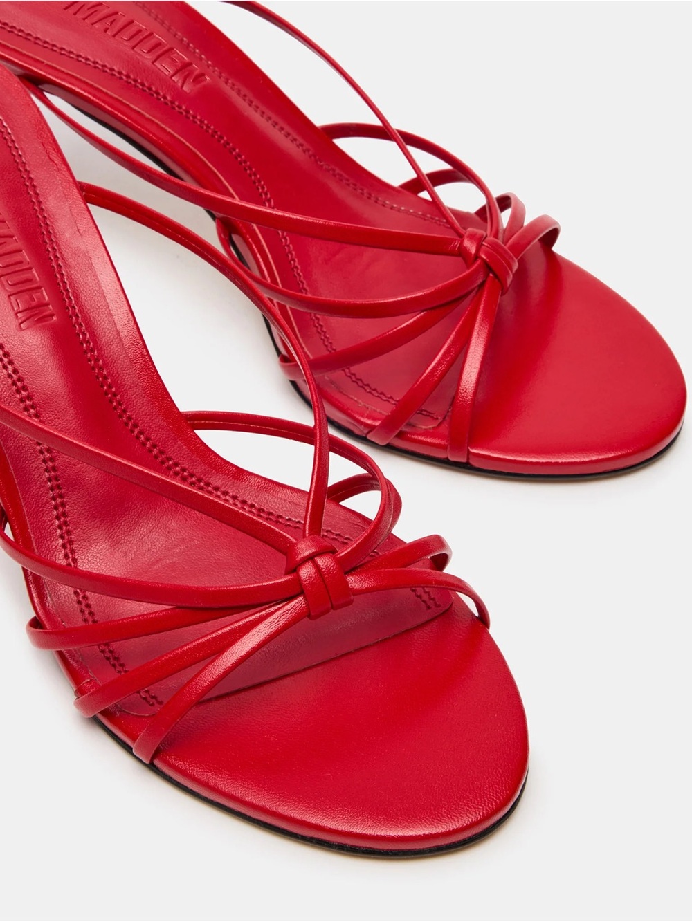 Steve Madden Red Strappy Kitten-Heel Sandals - Picture 6 of 6